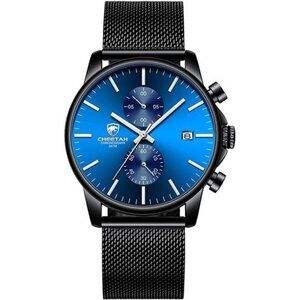 Minimalist Quartz Analog Stainless Steel Waterproof Chronograph Watches for Men